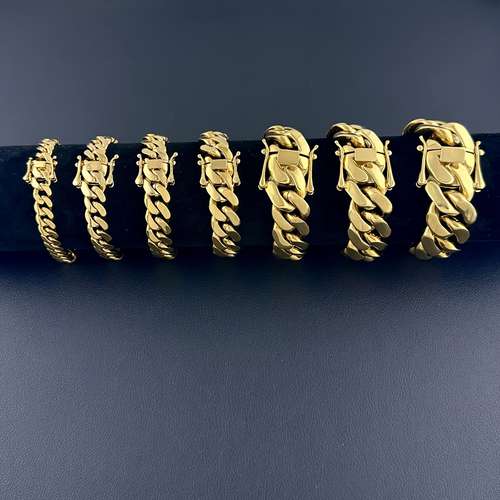 One piece 18K Gold plated Cuban Link Chain Bracelet