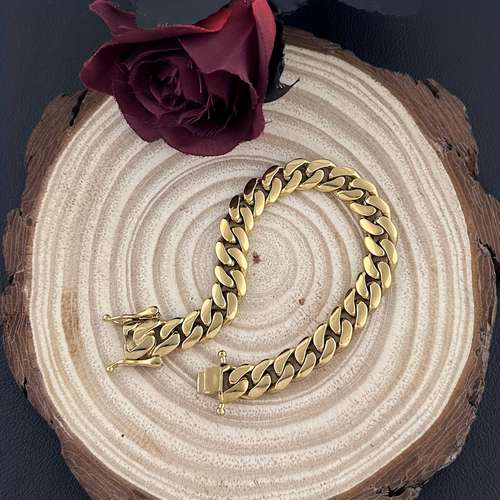 One piece 18K Gold plated Cuban Link Chain Bracelet