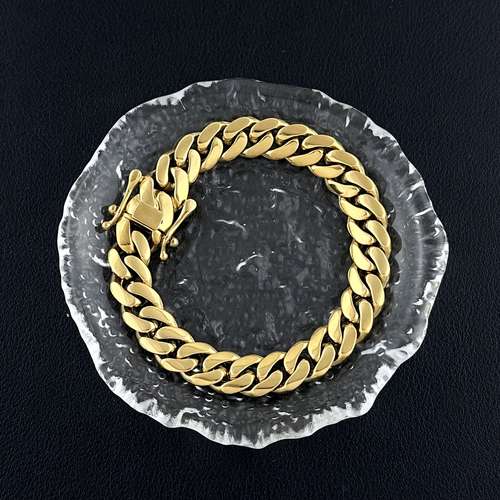 One piece 18K Gold plated Cuban Link Chain Bracelet