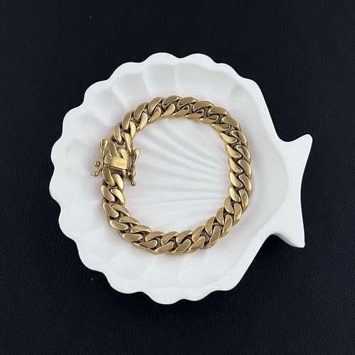 One piece 18K Gold plated Cuban Link Chain Bracelet